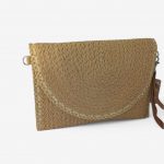 Bolso de mano rafia tostado