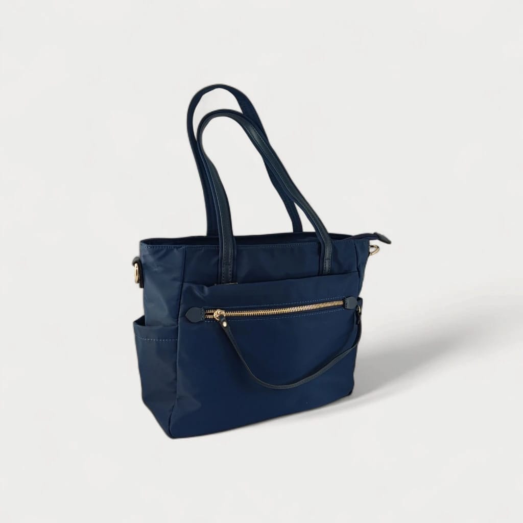 Bolso tote nailon azul mujer
