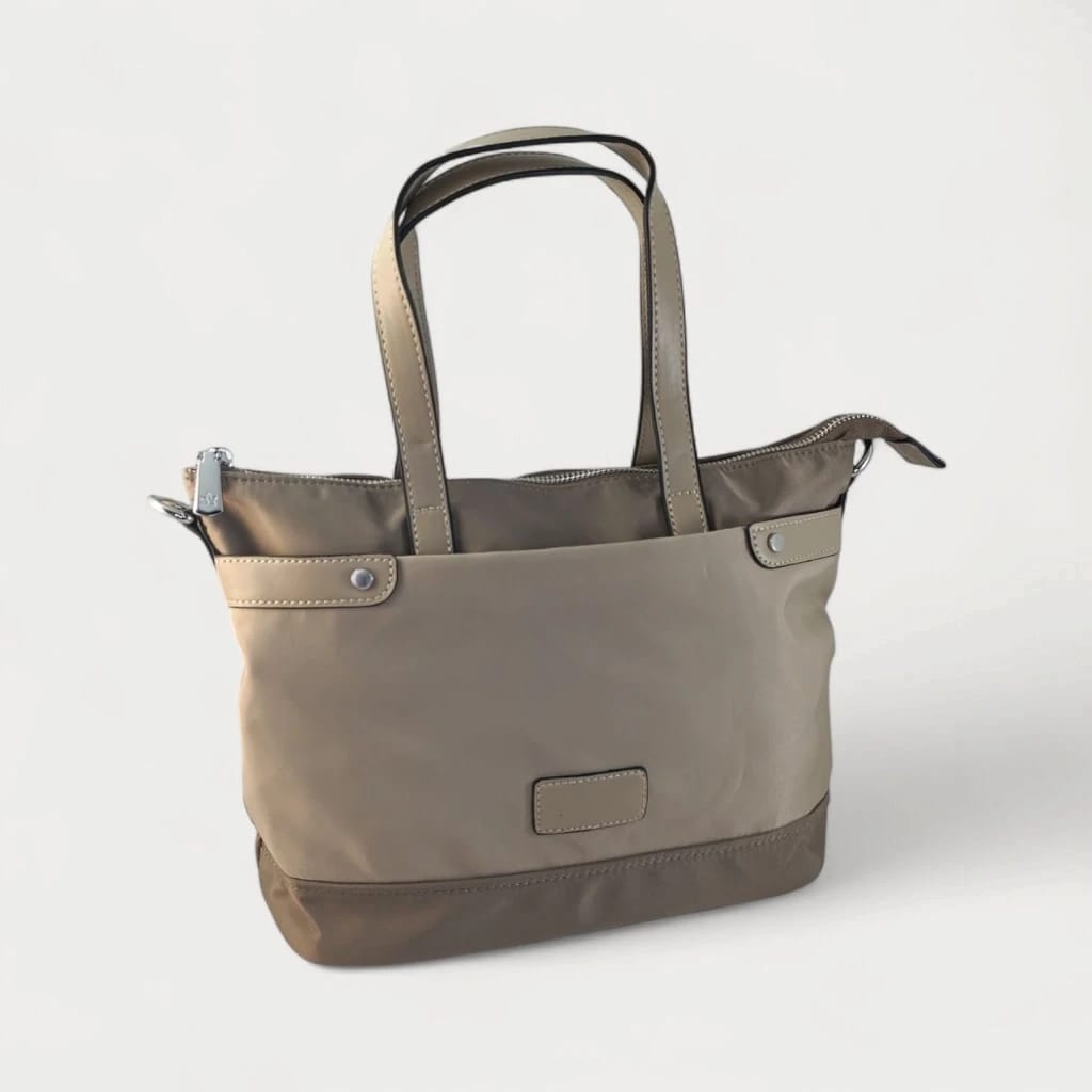 Bolso de nailon beige mujer