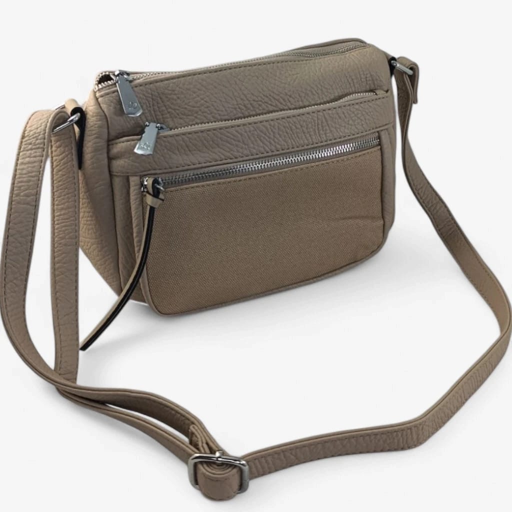 Bolso bandolera crema mujer