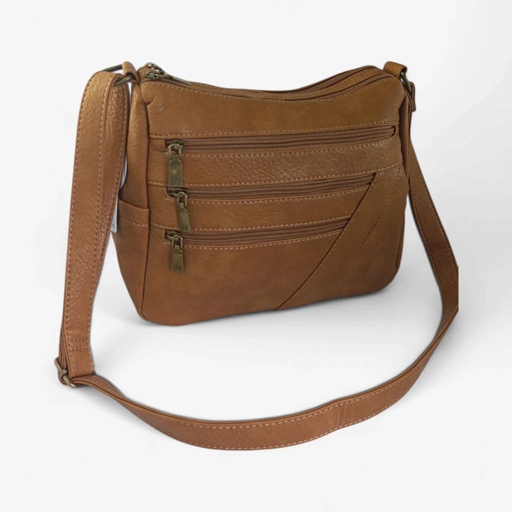 Bolso bandolera camel mujer