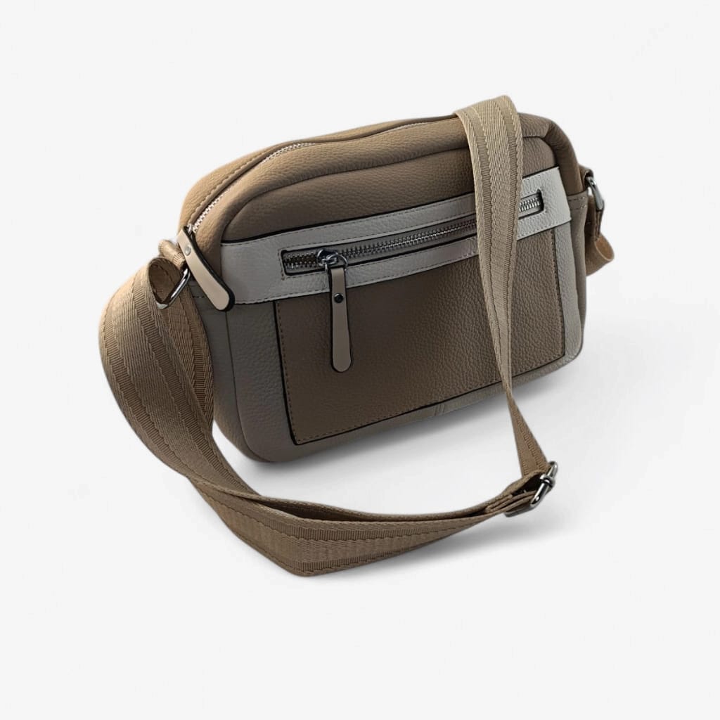 Bolso bandolera taupe mujer profesional y funcional