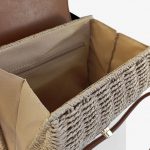Bolso bandolera rafia solapa camel mujer actual