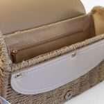 Bolso bandolera rafia taupe y beige