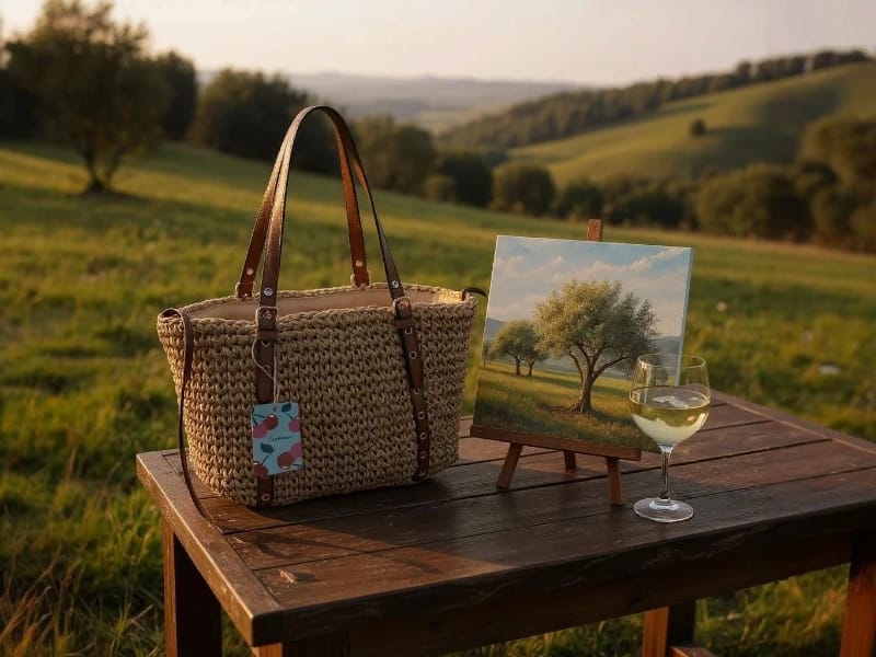 Bolso de rafia artesanal mujer elegante y funcional