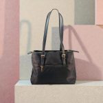 Bolso nailon negro mujer ligero con asas largas