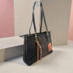Bolso nailon negro mujer ligero con asas largas