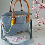 Bolso tote de nailon azul claro mujer con asas