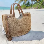 Bolso de rafia natural para mujer