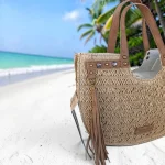 Bolso de rafia natural para mujer