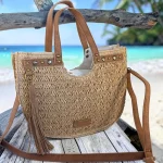 Bolso de rafia natural para mujer