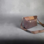 Bolso bandolera mujer marrón chocolate y mostaza tipo maletín