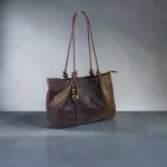 Bolso Shopper Trenzado Marrón Chocolate