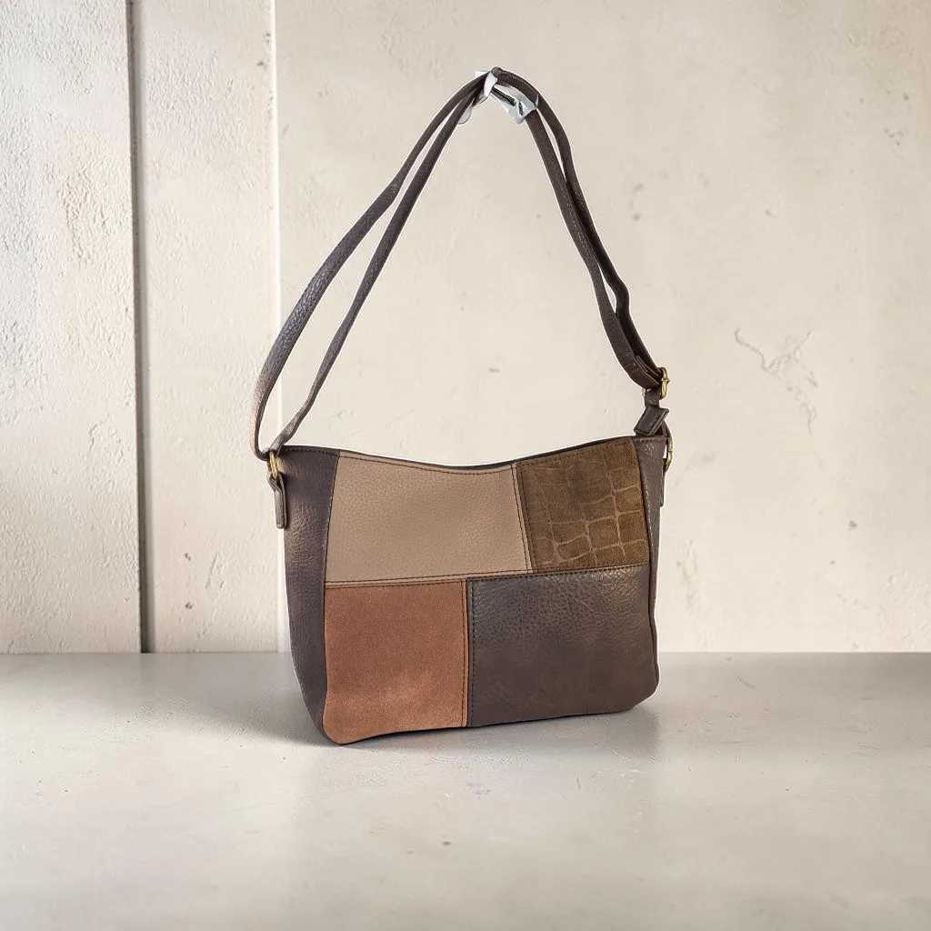 Bolso bandolera mujer de piel vegana en tonos neutros