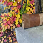 Bolso bandolera mujer de piel vegana negro marrón camel y beige
