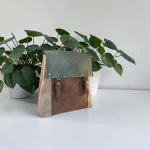 Mochila mujer beige marrón y verde de antelina