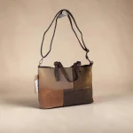 Bolso tote mujer marrón chocolate patchwork
