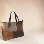 Bolso tote mujer marrón chocolate patchwork