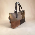 Bolso tote mujer marrón chocolate patchwork
