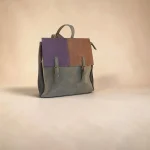 Mochila mujer de piel sintética negra verde burdeos y marrón