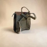 Mochila mujer de piel sintética negra verde burdeos y marrón