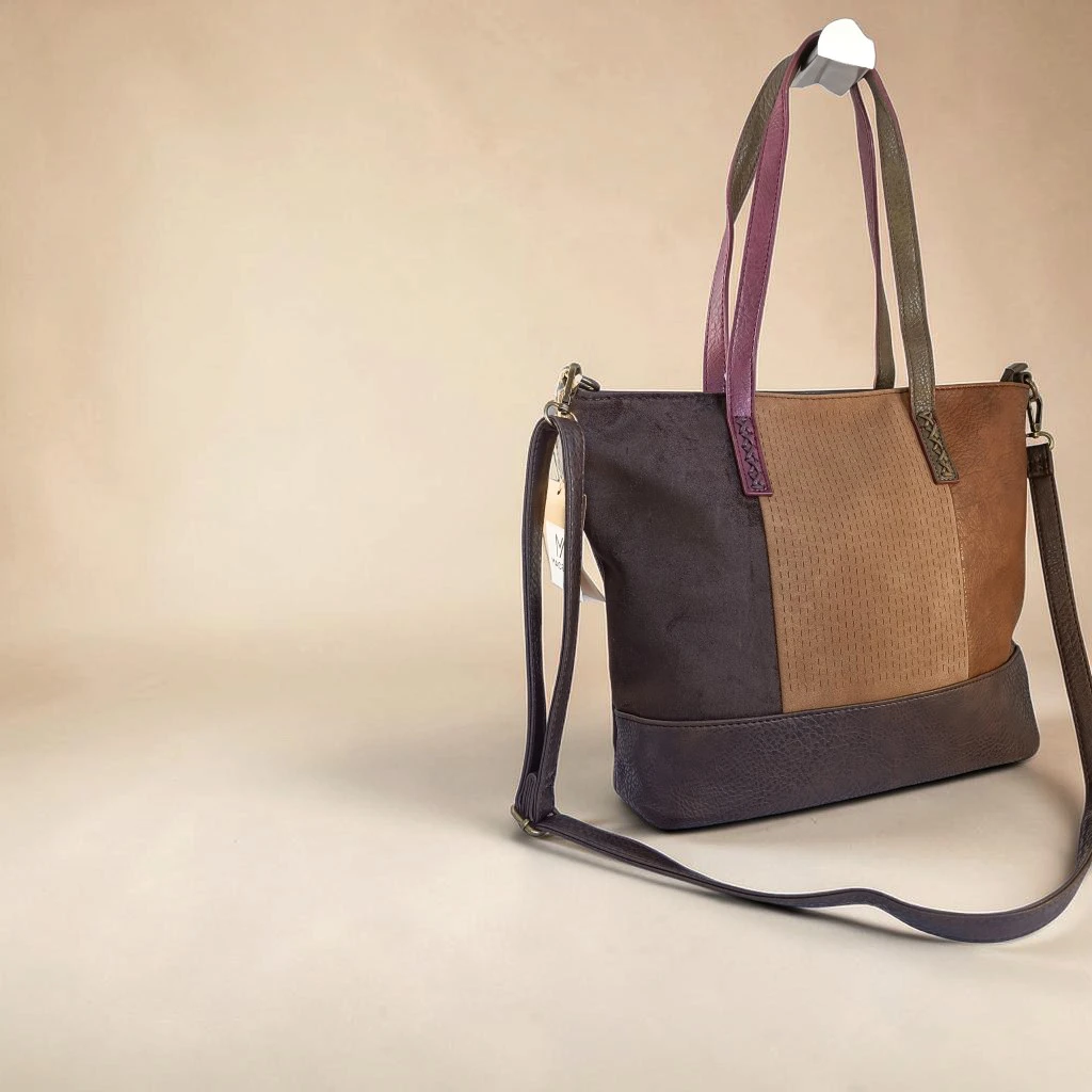 Bolso tote mujer marrón con bandolera