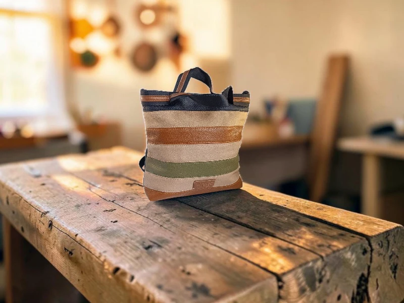 Mochila multicolor de mujer O Outeiro de piel vegana