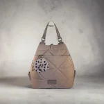 Mochila antirrobo de nylon acolchado topo