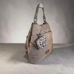Mochila antirrobo de nylon acolchado topo